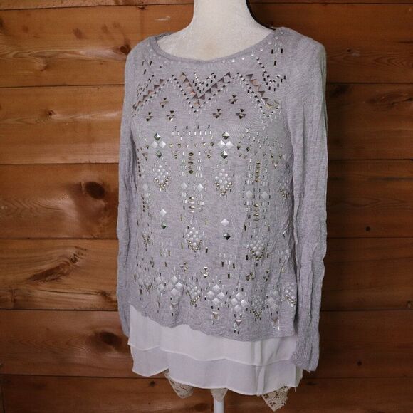 White House Black Market Tops - WHBM | Embellished Tiered Tunic Top Small